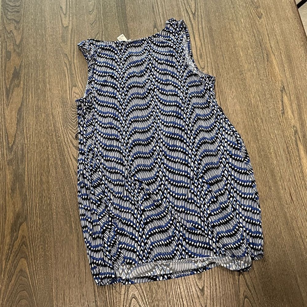Motherhood Maternity Black Blue Print Scoop Neck Tank Top Size XL - Picture 2 of 3